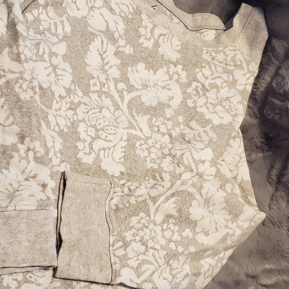 Lane Bryant Gray/White Floral Sweatshirt - Picture 4 of 5
